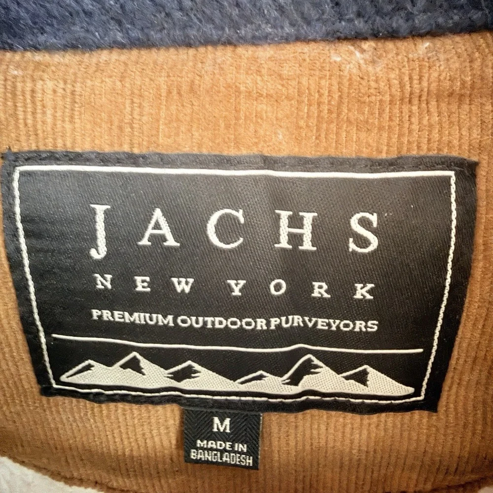 JACHS New York Men's M Navy Blue Wool Blend Sherpa Lined Shirt Jacket Shacket